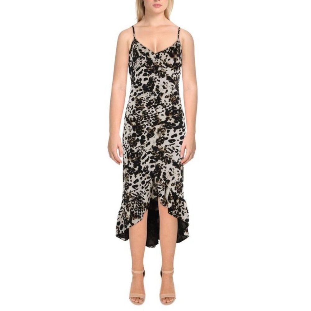 Betsey Johnson‎ Womens Brown Animal Print Polyester Midi Dress Size 2